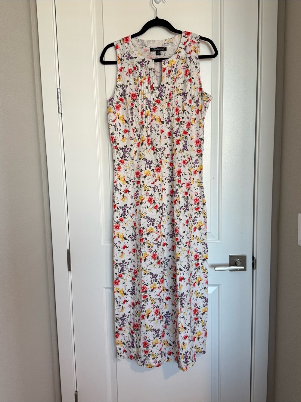 Chadwicks of Boston Sleeveless Linen Blend Dress Size M Coastal Grandma Cottage
